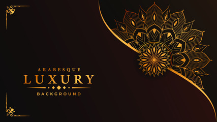 Luxury ornamental mandala design background  with arabesque pattern arabic islamic east style.  ornament elegant
 invitation wedding card , invite , backdrop cover banner illustration 