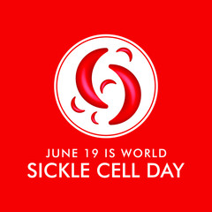 Vector illustration on the theme of World Sickle Cell day observed each year on June 19th worldwide.