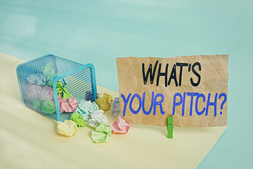 Text sign showing What Is Your Pitch question. Business photo text asking about property of sound...