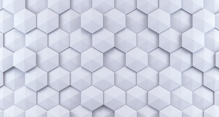 Abstract wall made of hexagon. 3d render illustration for advertising.