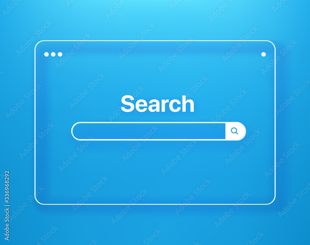 Poster Simple flat browser window with chat bubbles template. 3d comic style editable vector illustration