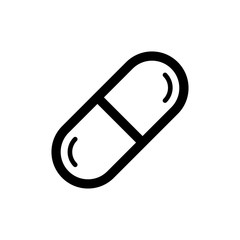 Pill icon in trendy flat style isolated on background. Pill icon page symbol for your web site design Pill icon logo, app, UI. Pill icon Vector illustration, EPS10.