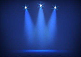 Illuminated stage with bright lights