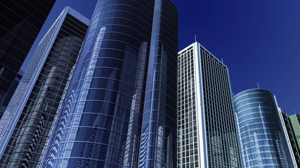 Modern Skyscraper Buildings office City Day Sky 3D illustration images