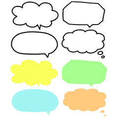 Fototapeta premium 吹き出しセット 枠 シンプル