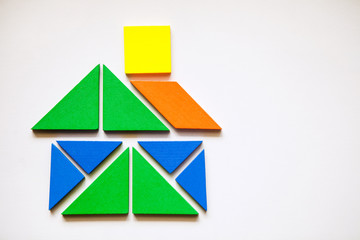 House of colorful tangrams