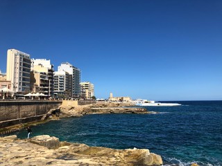 Sliema rough coast