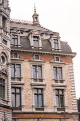 Fototapeta na wymiar the appearance of the main railway station of Antwerp, Belgium.part of building.