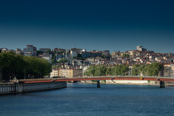 Obraz premium Lyon in central France, sunny day in spring