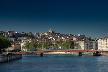 Obraz premium Lyon in central France, sunny day in spring