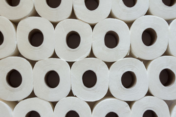 White toilet paper rolls background
