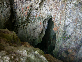 A small cave in the mountain near the Una River in Martin Brod in Una National Park.