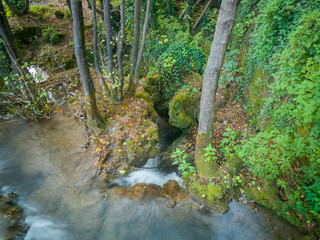 Cascades and small waterfalls on Una river in national park Una in Martin Brod. Beautiful nature...