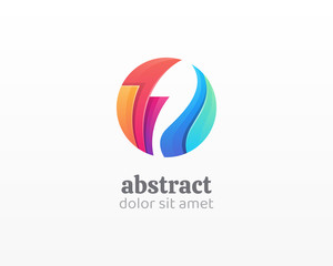 Fototapeta na wymiar Abstract shape logo. Creative colorful circle shape icon