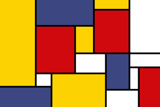 Colorful Rectangles In Mondrian Style