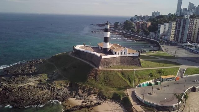 Vista A&eacute;rea do Farol da Barra em Salvador, Bahia, Brasil