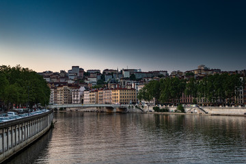 Naklejka premium Lyon in central France, sunny day in spring