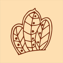 Single hand drawn element of folk flowers and trees. Doodle hand-draw illustrations in vector. Design for background, packaging, weddings, fabrics, textiles, wallpaper, website, postcards.