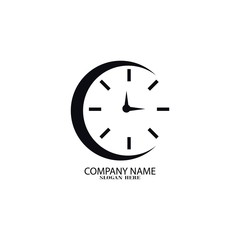 Clock icon symbol logo design template vector illustration 
