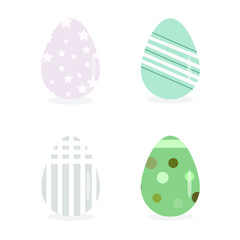 Cute easter eggs. Abstract design eggs. Flat eggs. Easter eggs set. 