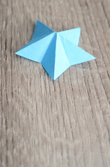 Blue origami paper star