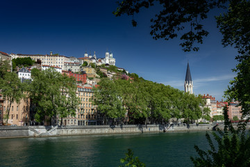 Obraz premium Lyon in central France, sunny day in spring