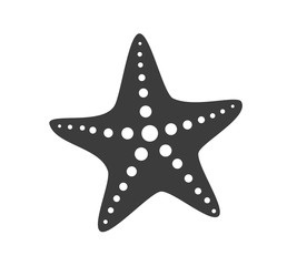 Black starfish icon. Vector illustration.