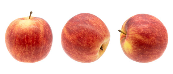 Fresh red apples isolated on white background with clipping path