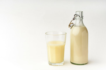 Dairy alternative for lactose intolerance. Rice milk. Healthy drink, protein source.