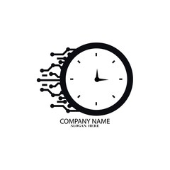 Clock icon symbol logo design template vector illustration 
