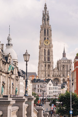 Fototapeta na wymiar Antwerp, Belgium beautiful Cathedral of our lady Onze-Lieve-Vrouwekathedraal Belgium