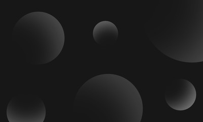 Gray circles gradient on black abstract background. Modern graphic design element.