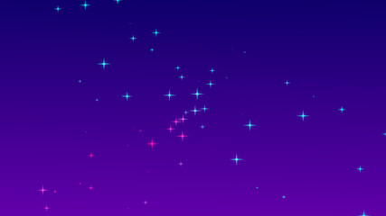 Christmas colorful starry on blue purple gradient background.