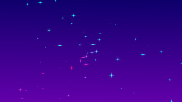 Christmas colorful starry on blue purple gradient background. © Koy