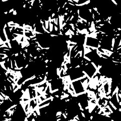 Seamless black and white grunge texture. Abstract repeating background. Grim urban surface