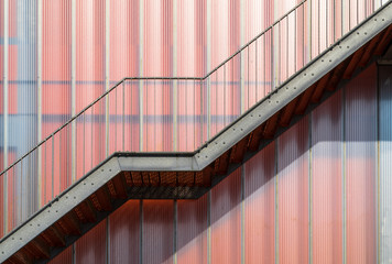 Stairs at the exterior of a modern building.