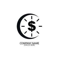 Clock icon symbol logo design template vector illustration 
