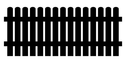 Fence silhouette. Vector illustration isolated on white background.