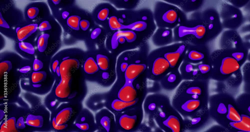 Poster liquid colorful loop animation. soft rounded shapes. 3d rendering.