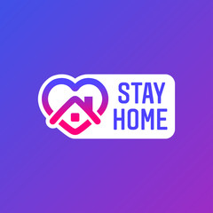 Instagram stay home sticker. Social media icon