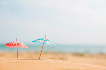 Fototapeta na wymiar Umbrellas at the beach