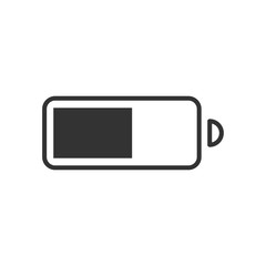 Half battery icon. Power symbol modern, simple, vector, icon for website design, mobile app, ui. Vector Illustration