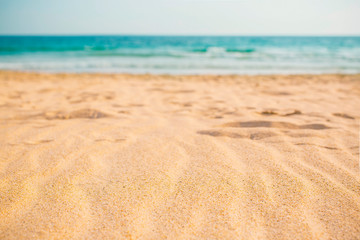 Obraz na płótnie Canvas Beach background with bokeh for text