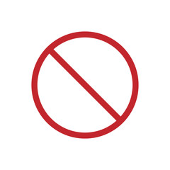 Red ban icon. Prohibition symbol. Vector Illustration