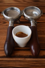 A cup of aromatic coffee for lunch