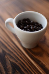 A cup of aromatic coffee for lunch