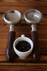 A cup of aromatic coffee for lunch