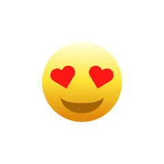 Smiling Face With Heart-Eyes Social Media Emoji. Vector Illustration