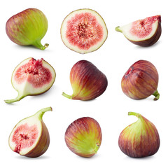 Fresh figs fruit isolated on white background