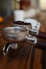 A cup of aromatic coffee for lunch